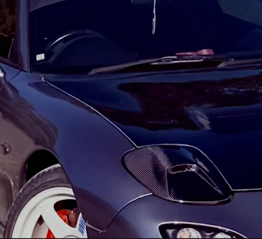 Mazda FD RX7 FD3S APF carbon fiber/ FRP head light covers/Vented Carbon Fiber light covers